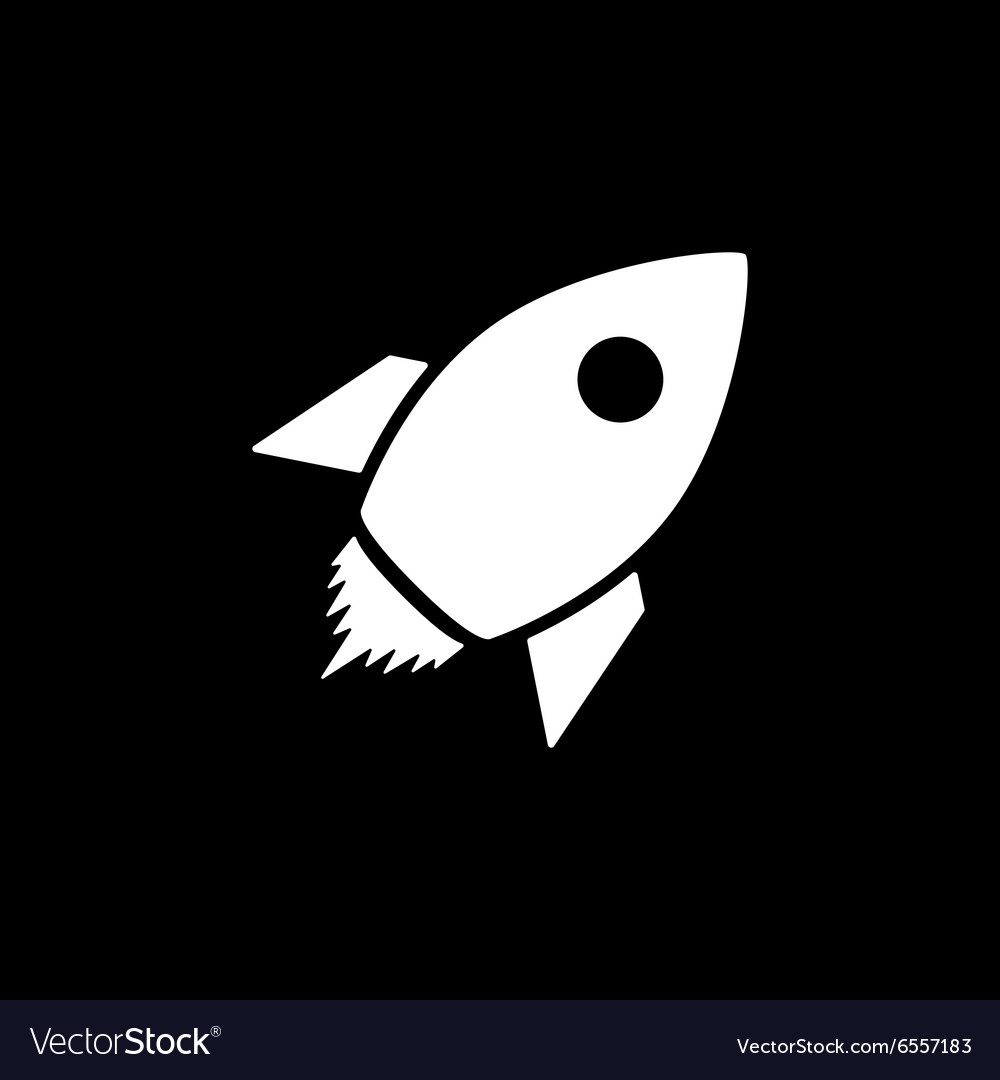 Rocket icon launch and speed symbol flat