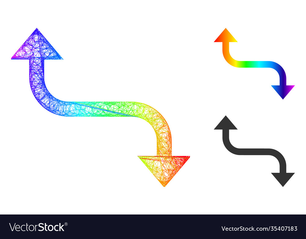Spectrum net gradient opposite bend arrow icon vector image Spectrum net gradient opposite bend arrow icon