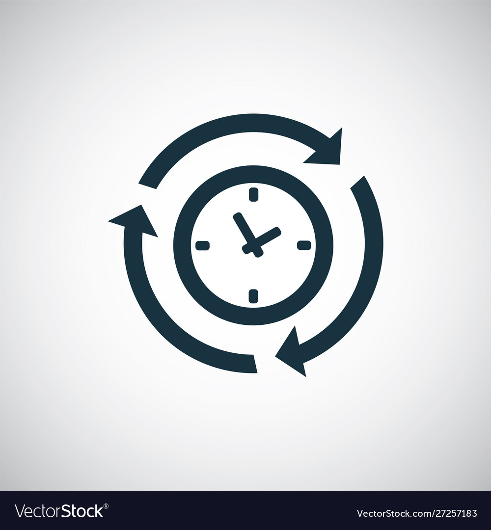 Time arrow icon for web and ui on white background