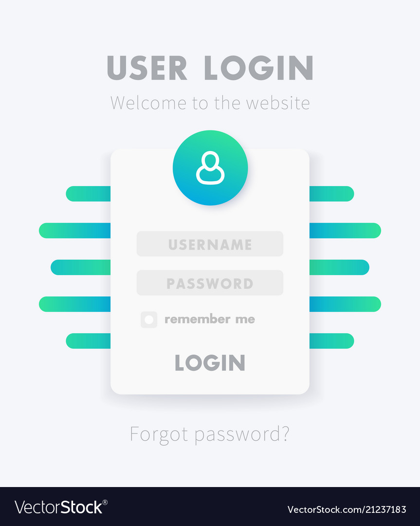 User login window design page template