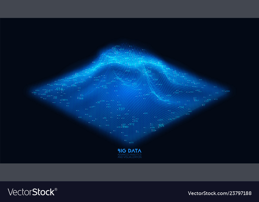 Abstract 3d big data visualization Vector Image Abstract 3d big data visualization