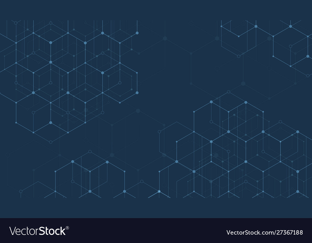 Abstract lines and dots connect on blue background