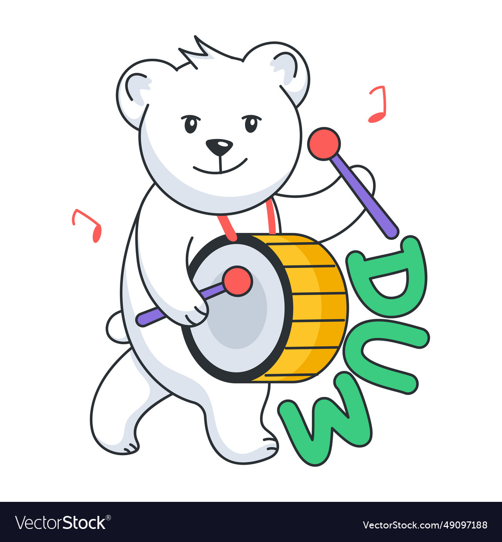 Beating drum Royalty Free Vector Image - VectorStock