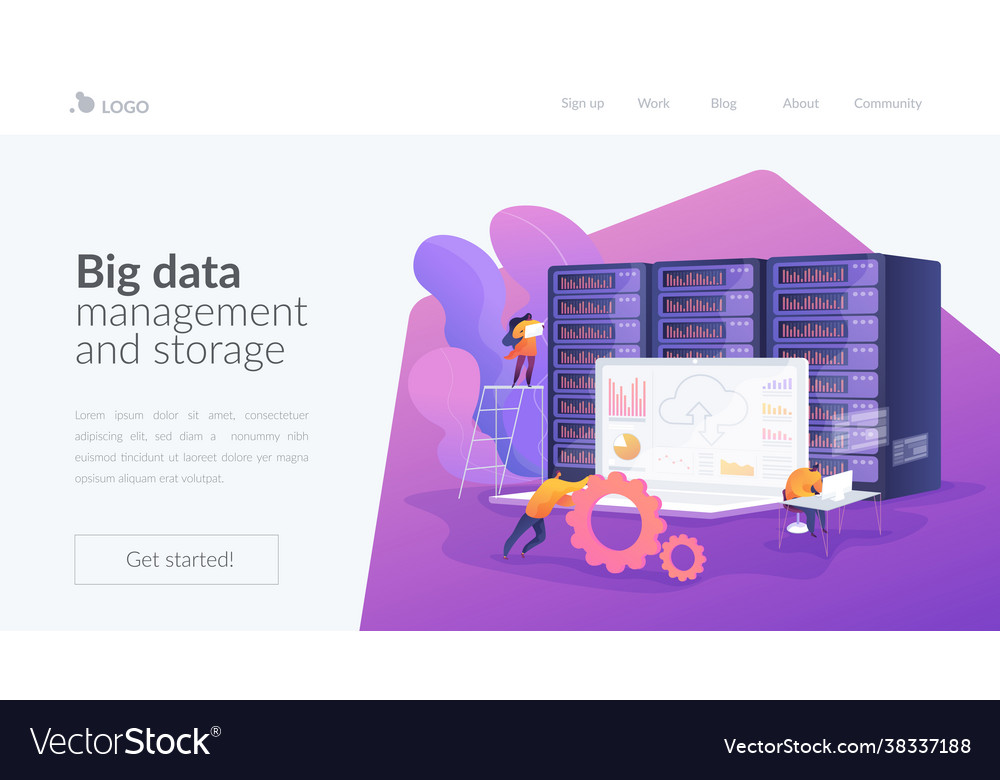 Big data developer landing page template