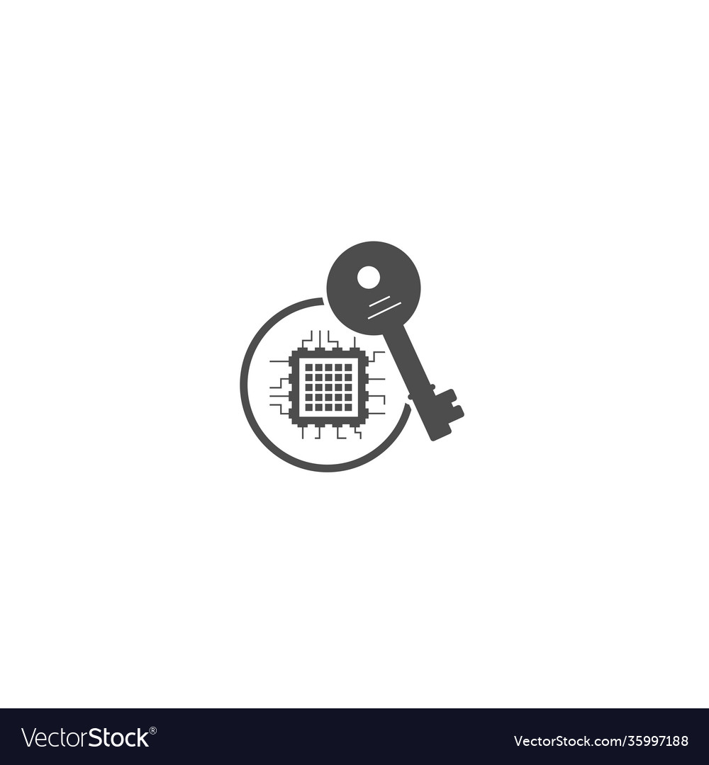 Crypto key icon simple isolated