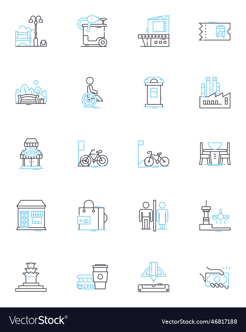 Draftsmen linear icons set precision sketching vector image Draftsmen linear icons set precision sketching