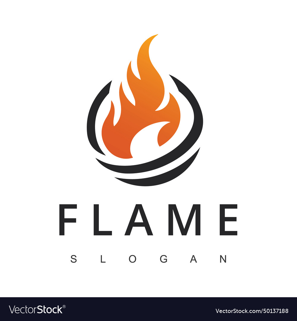 Fire flame for burn gas oil company or barbecue Vector Image