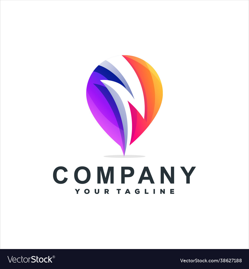 Flash color gradient logo design