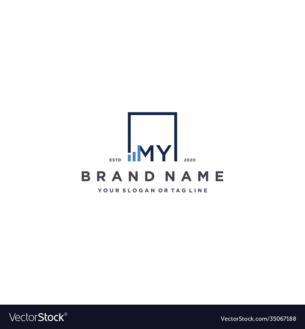 Letter my square logo finance design