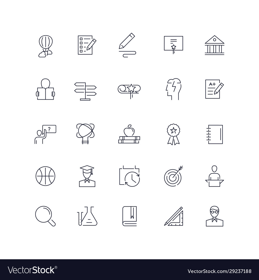 Line icons set university pack batch