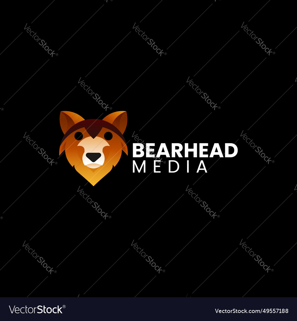 Logo bear gradient colorful style