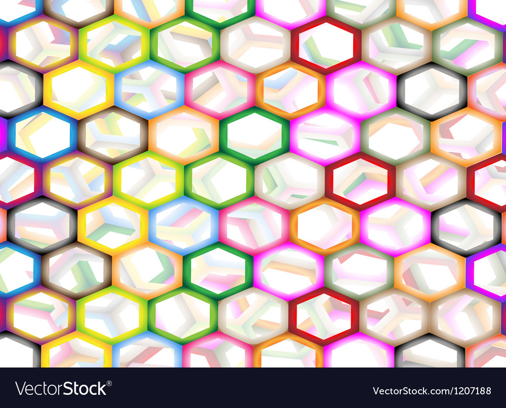 Multi colors of hexagon on abstract background