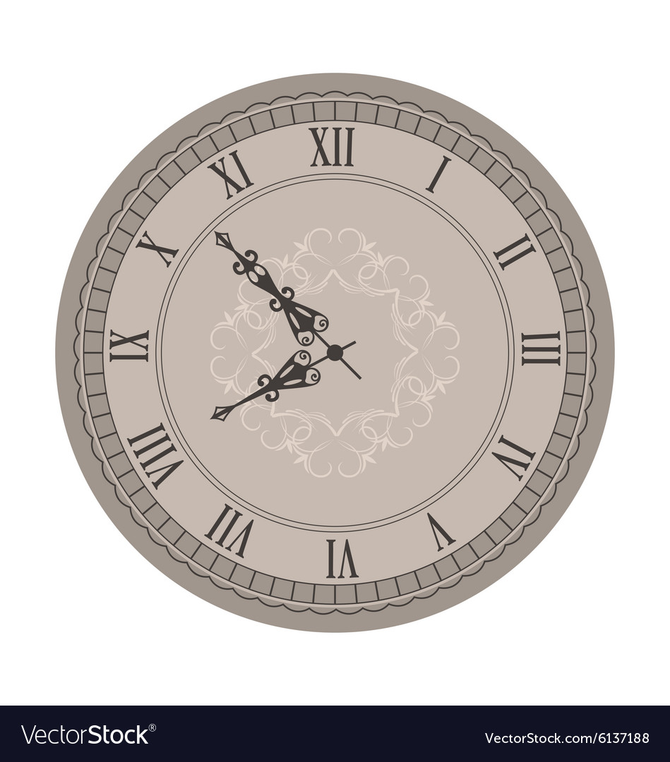 Old clock with vignette arrows Royalty Free Vector Image