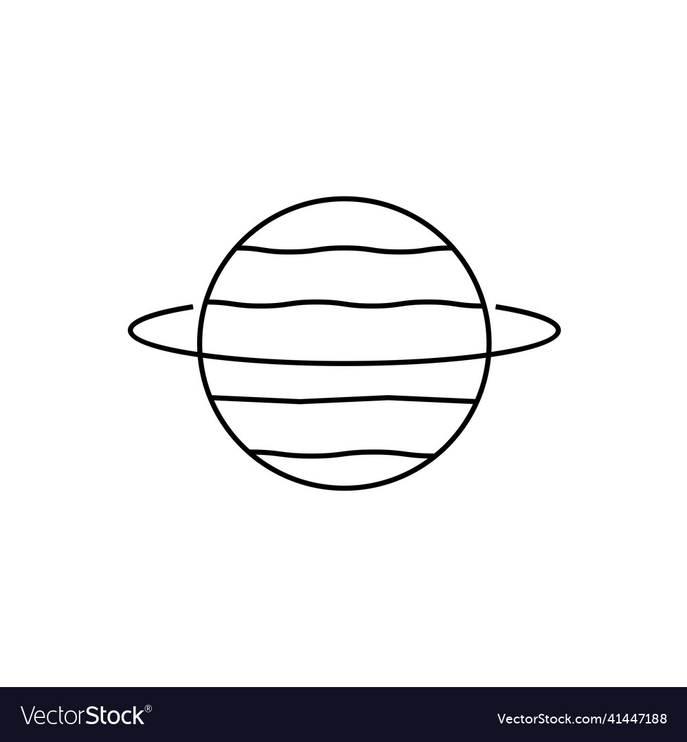 Planet linear icons isolated universe concept vector image Planet linear icons isolated universe concept