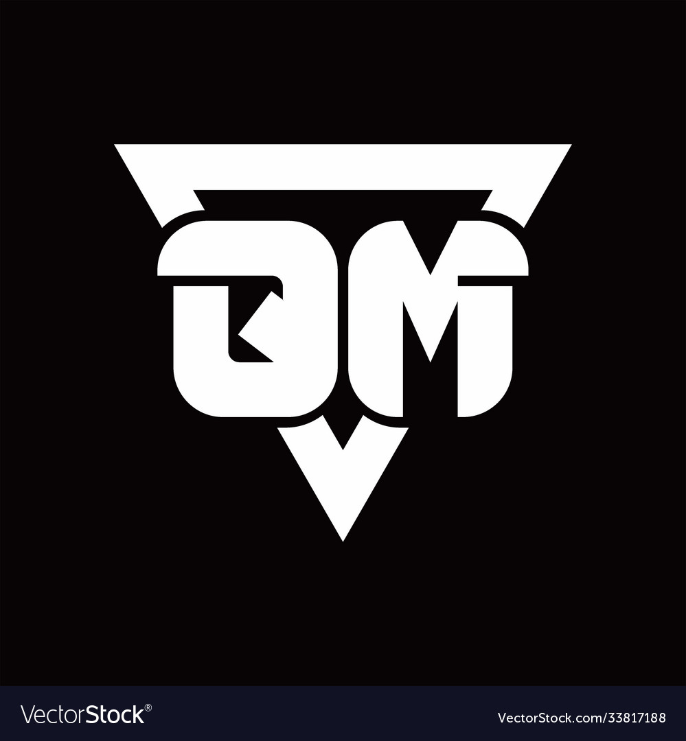 Qm logo monogram with triangle shape rounded