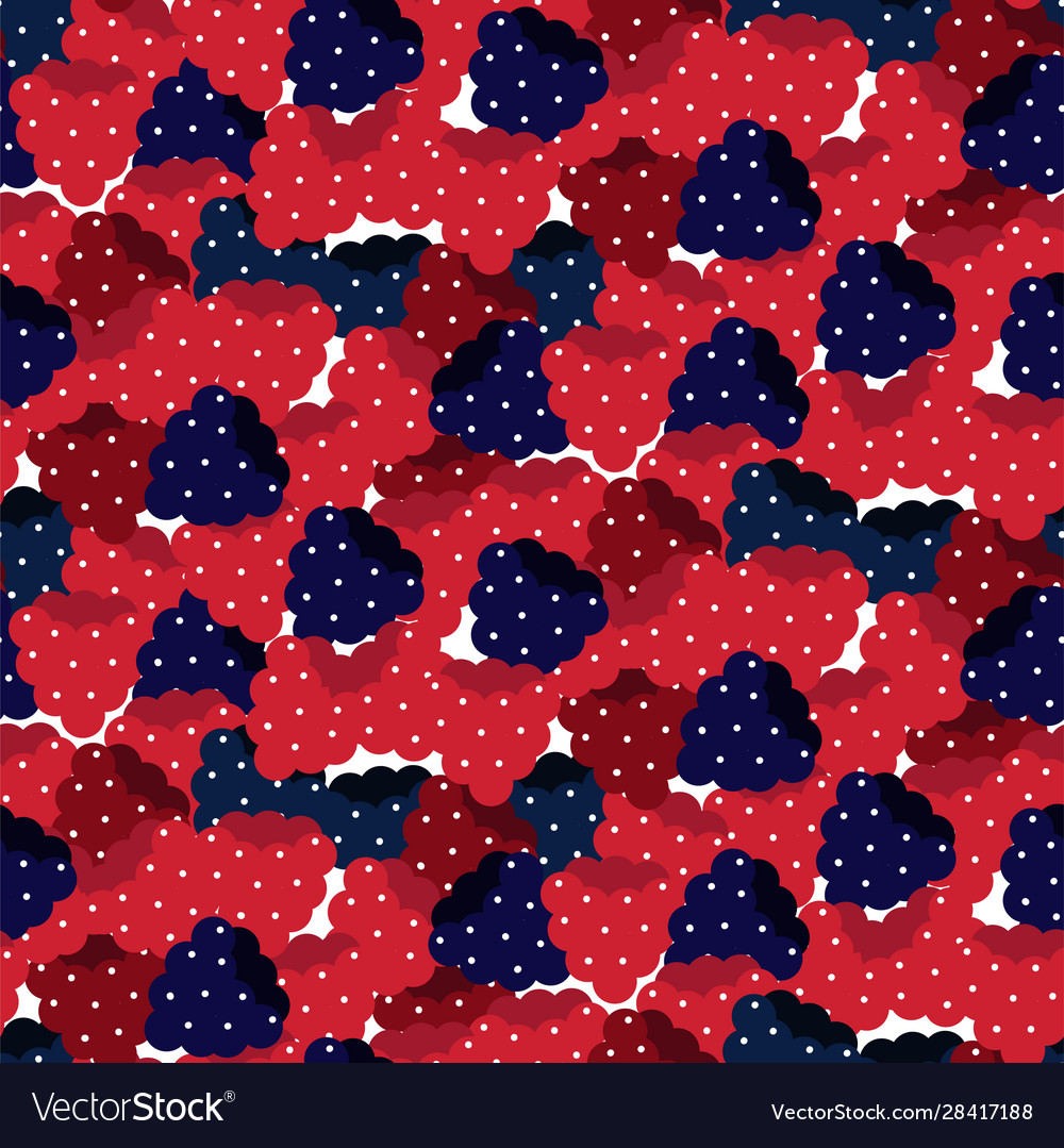 Raspberry dense cartoon seamless pattern