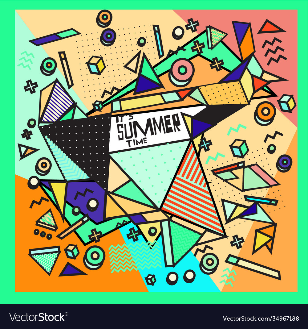 Triangle geometric forms for summer design event vector image Triangle geometric forms for summer design event