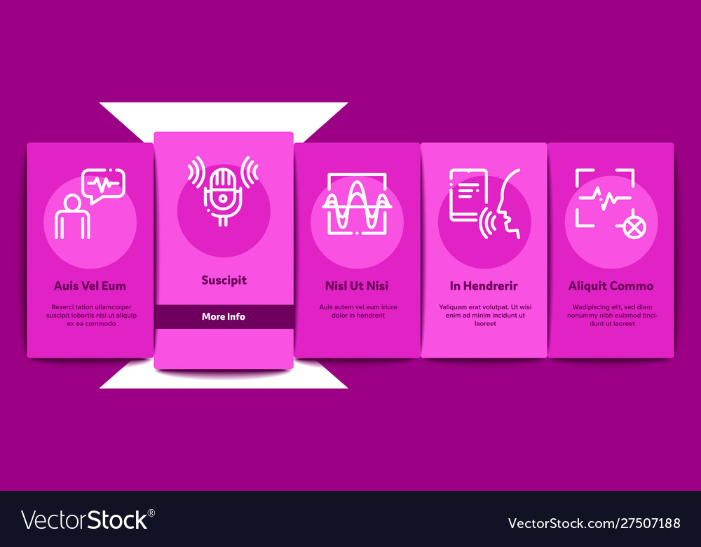 Voice control onboarding elements icons set vector image Voice control onboarding elements icons set