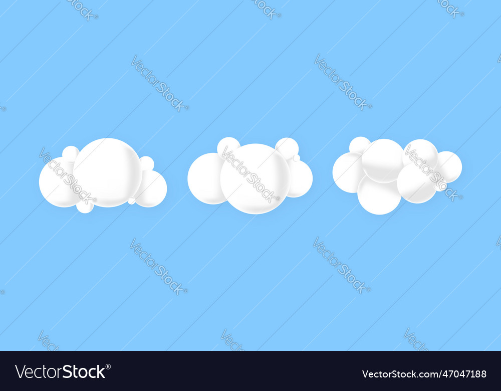 Weiße 3d Wolken isoliert auf einem blauen Hintergrund