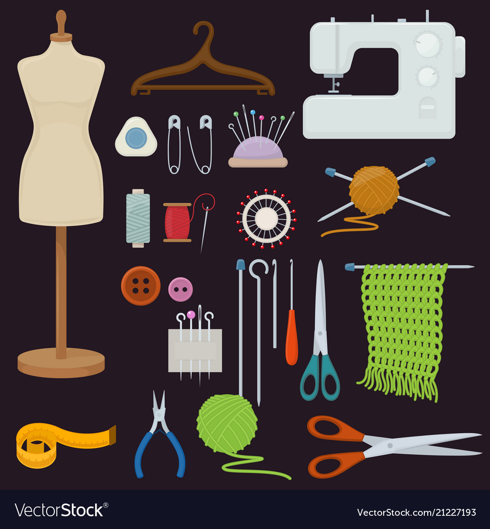 accessories-for-needlework-royalty-free-vector-image