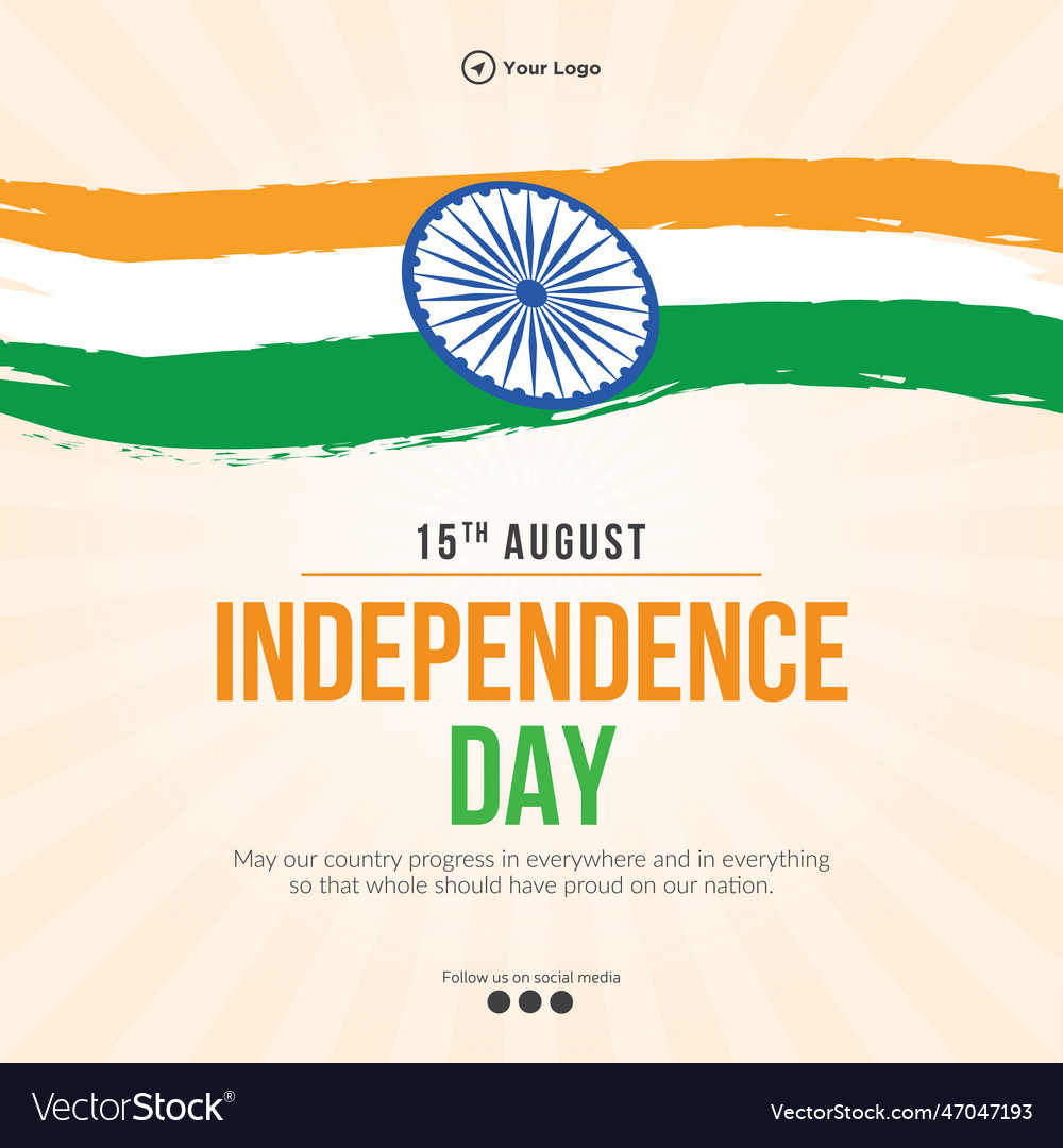 Banner design of 15th august independence day Vector Image