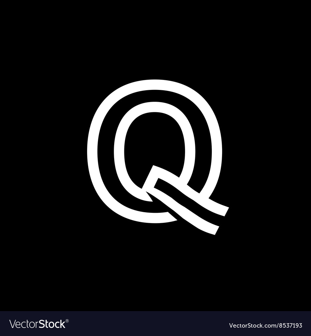 Capital letter q from the white interwoven strips Vector Image