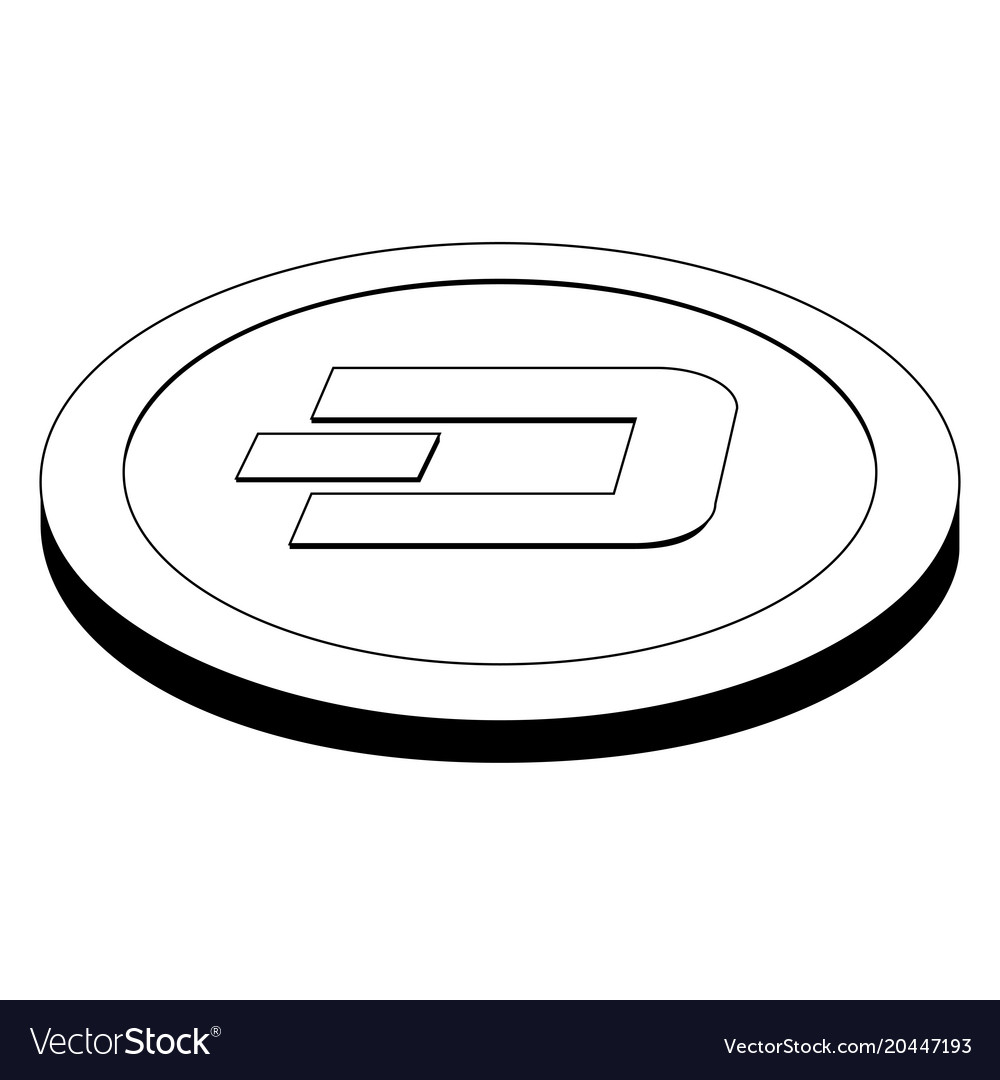 Dash virtual money currency Royalty Free Vector Image