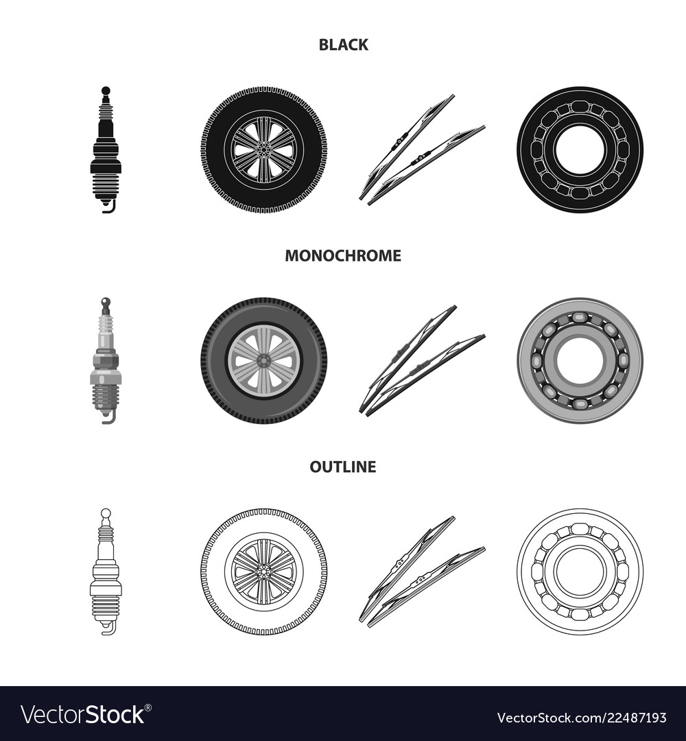 Design of auto and part symbol collection vector image Design of auto and part symbol collection