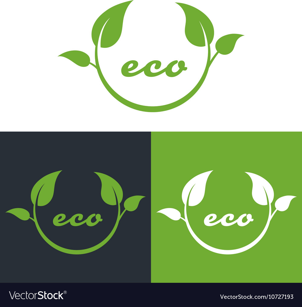 Eco or bio friendly company logo green leaves Vector Image