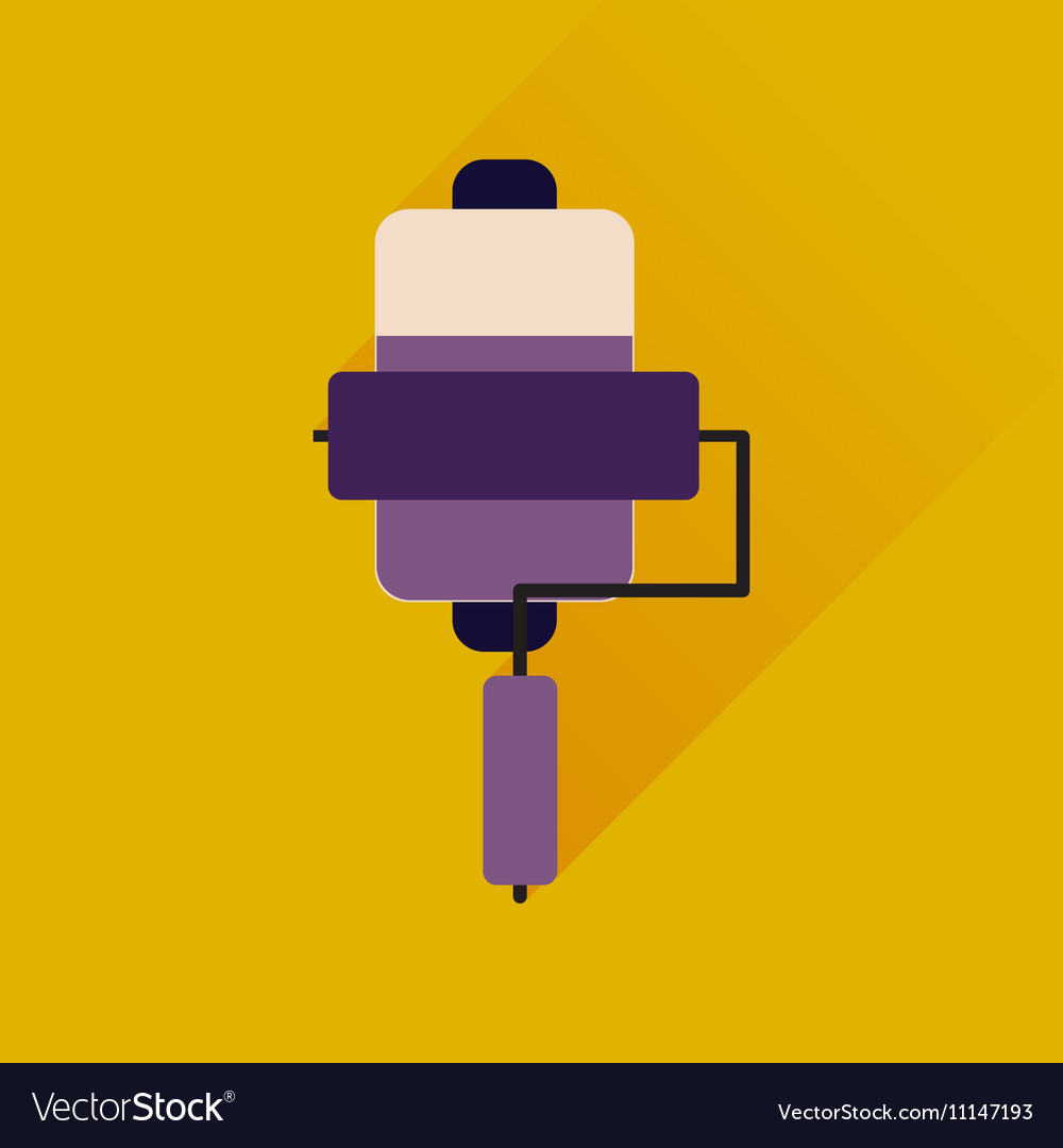 Flat web icon with long shadow mobile battery