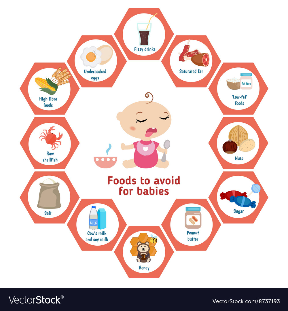 Foods To Avoid For Babies Royalty Free Vector Image