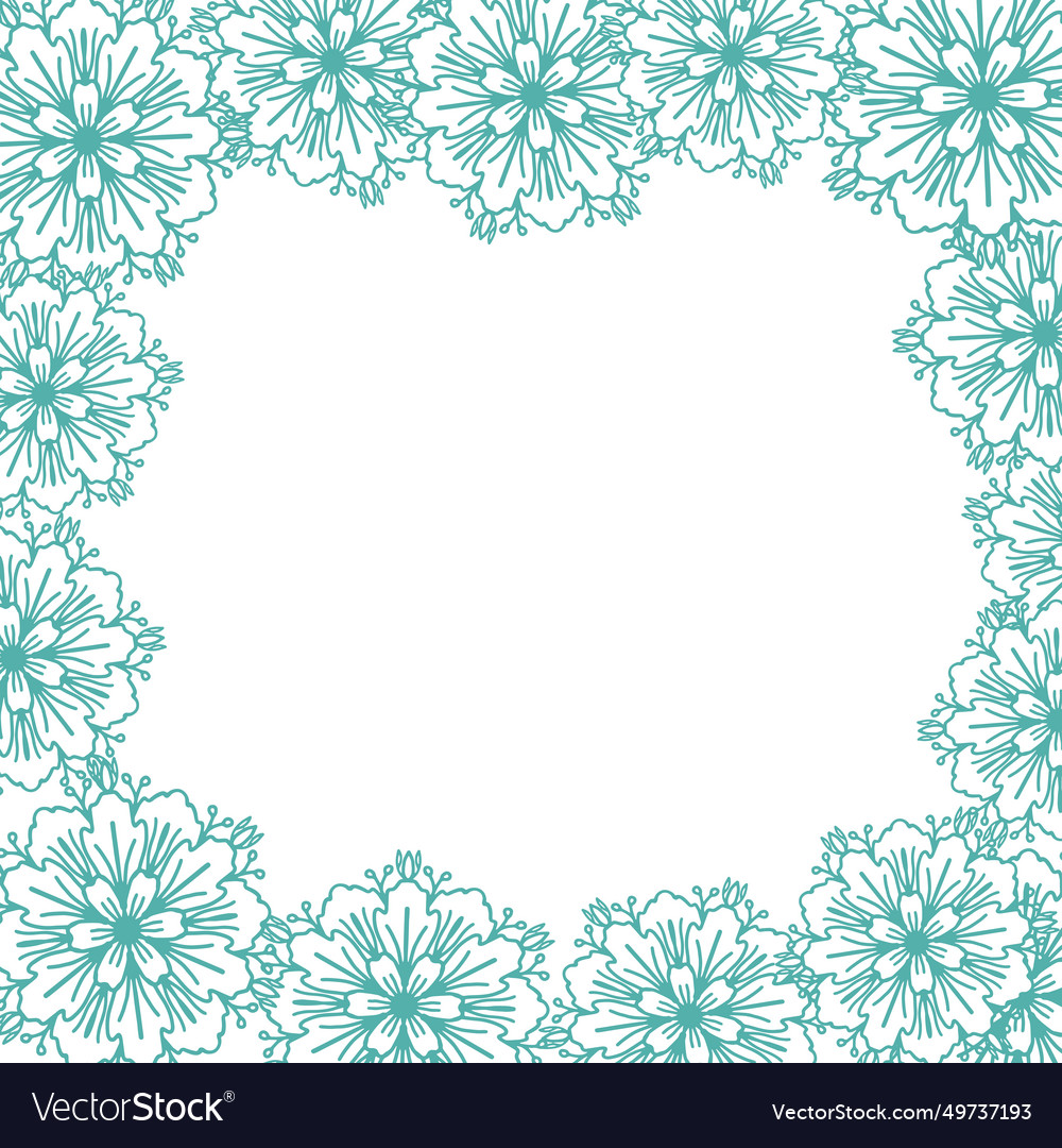 Frozen snowflake winter square pattern for card vector image Frozen snowflake winter square pattern for card