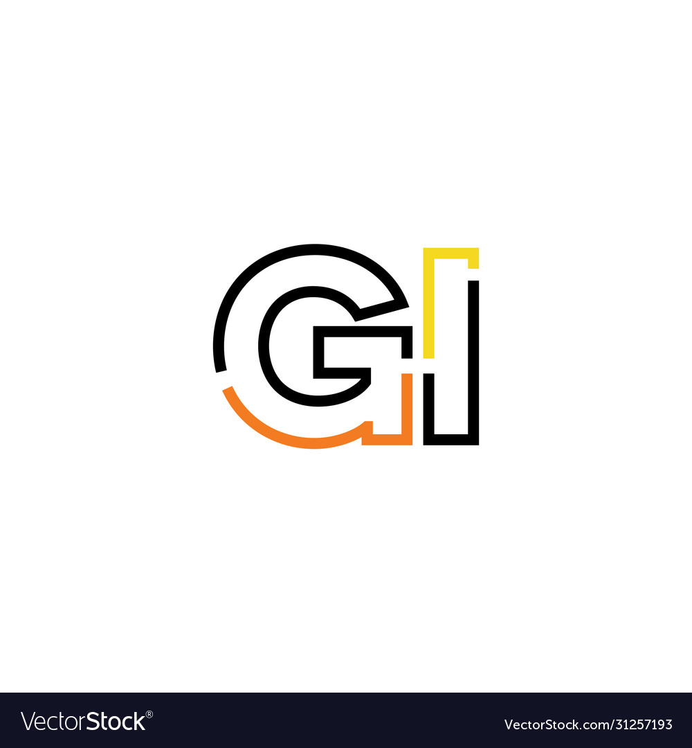 Gi letter logo icon design template elements Vector Image