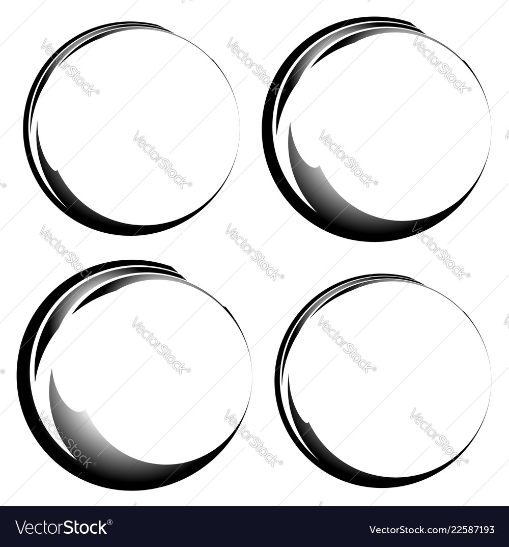 Grungy ink tint circles set of 4 version Vector Image Grungy ink tint circles set of 4 version