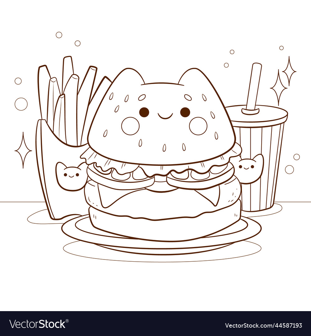 Premium Vector  Kawaii coloring page for kids