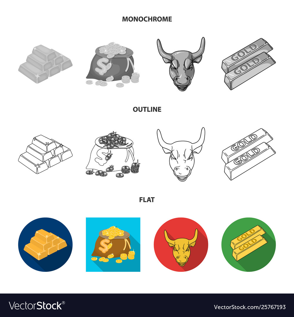 Isolated object and gold symbol collection