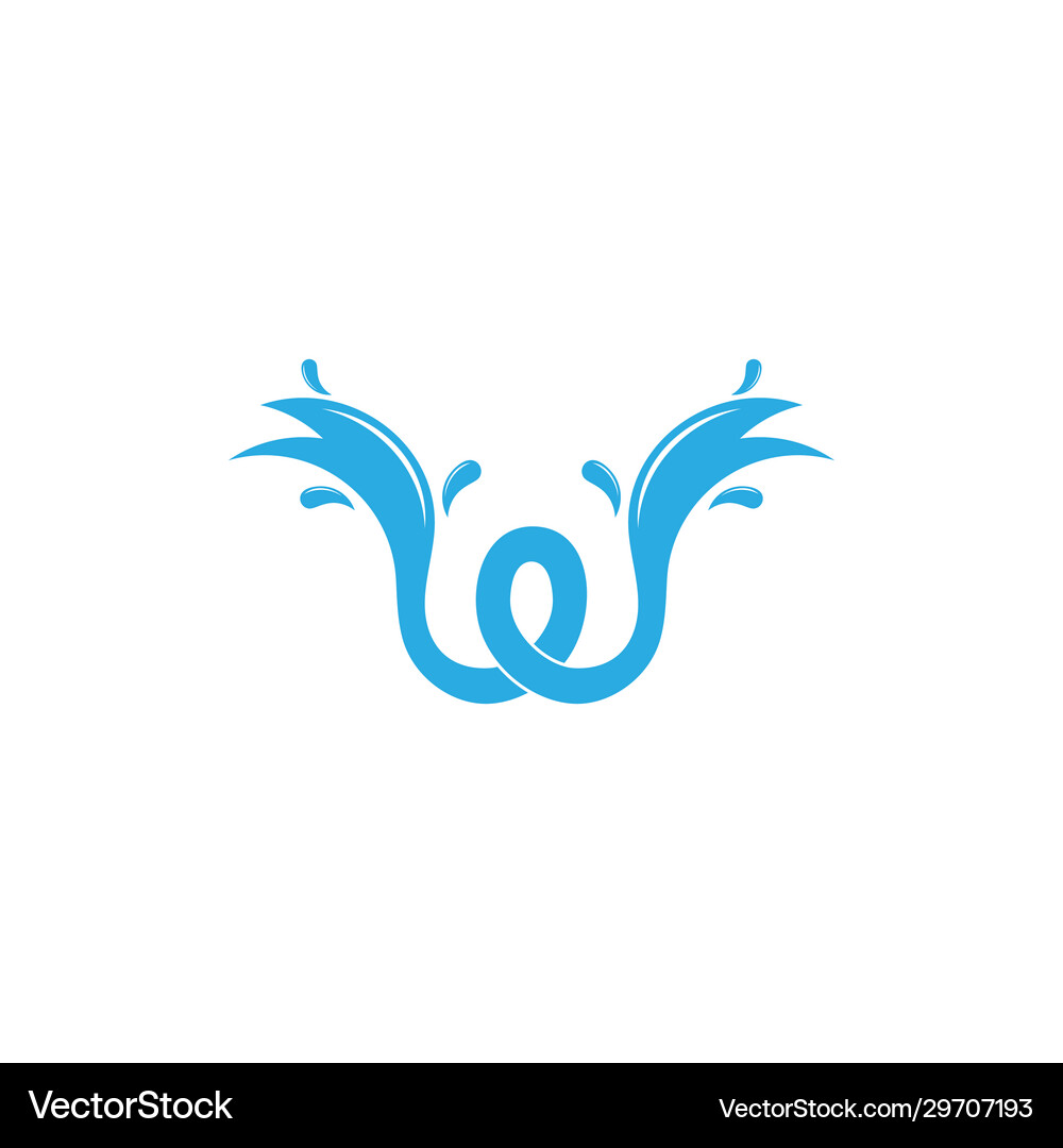 Letter w wavy water splash logo Royalty Free Vector Image