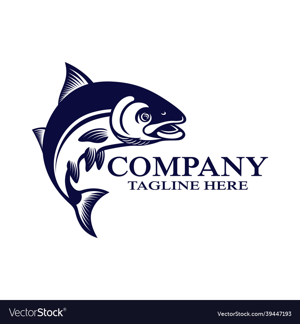 Modern salmon logo Royalty Free Vector Image - VectorStock