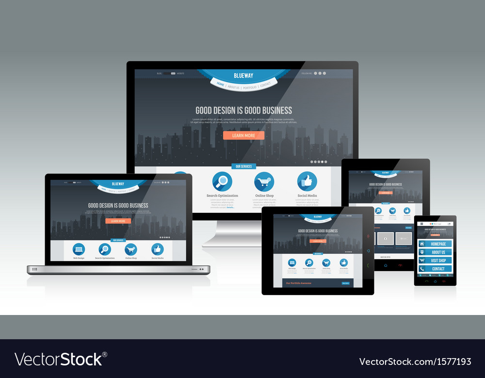 Download Responsive Web Mockup Royalty Free Vector Image