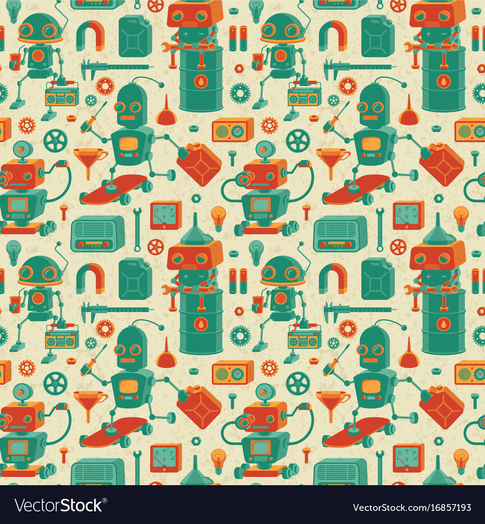 Retro Robots Pattern