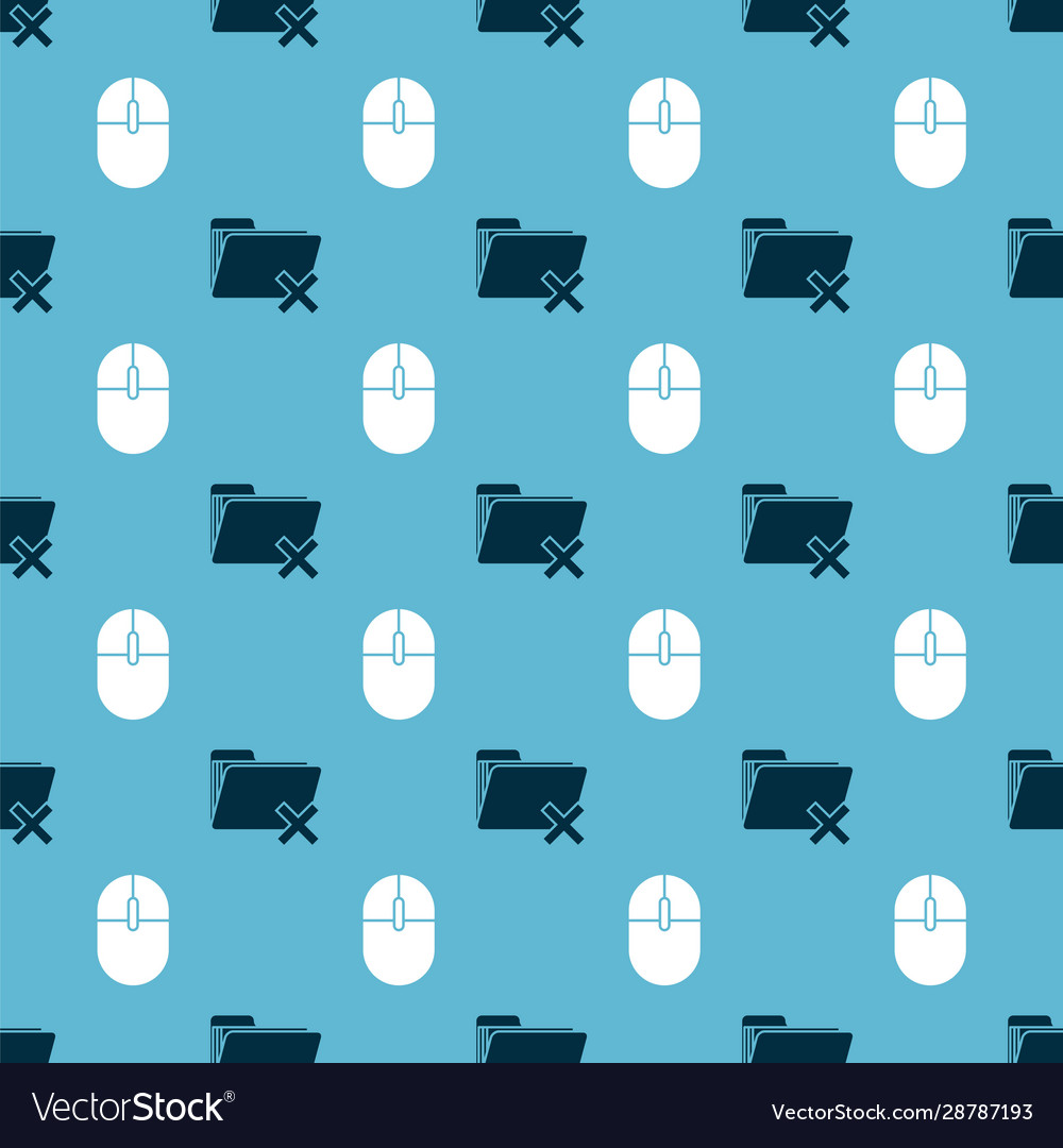Set delete folder and computer mouse on seamless vector image Set delete folder and computer mouse on seamless