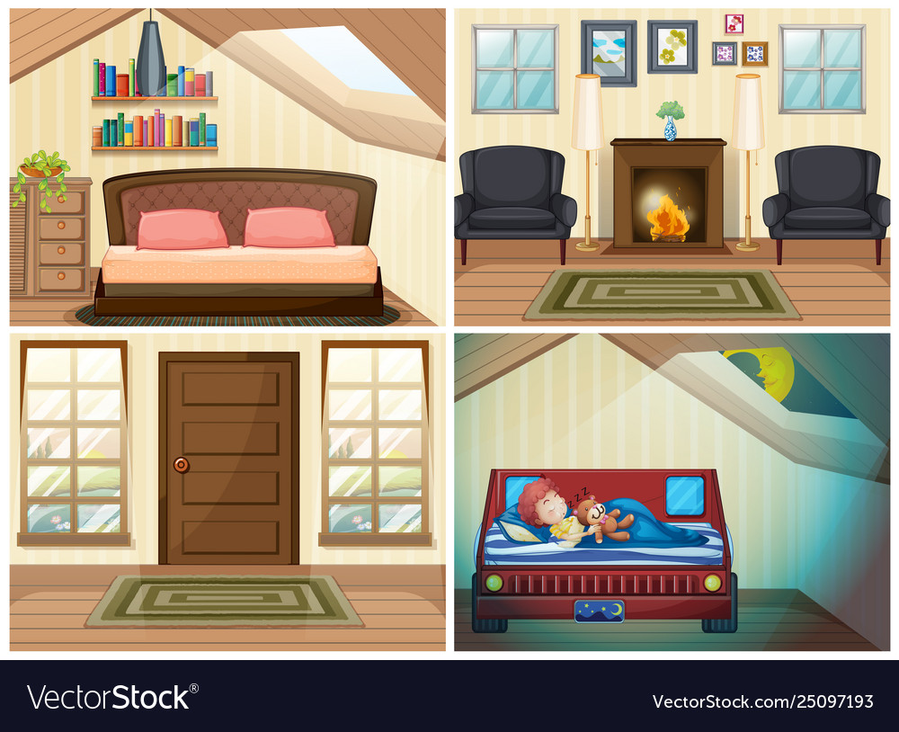 Different rooms in the house Royalty Free Vector Image