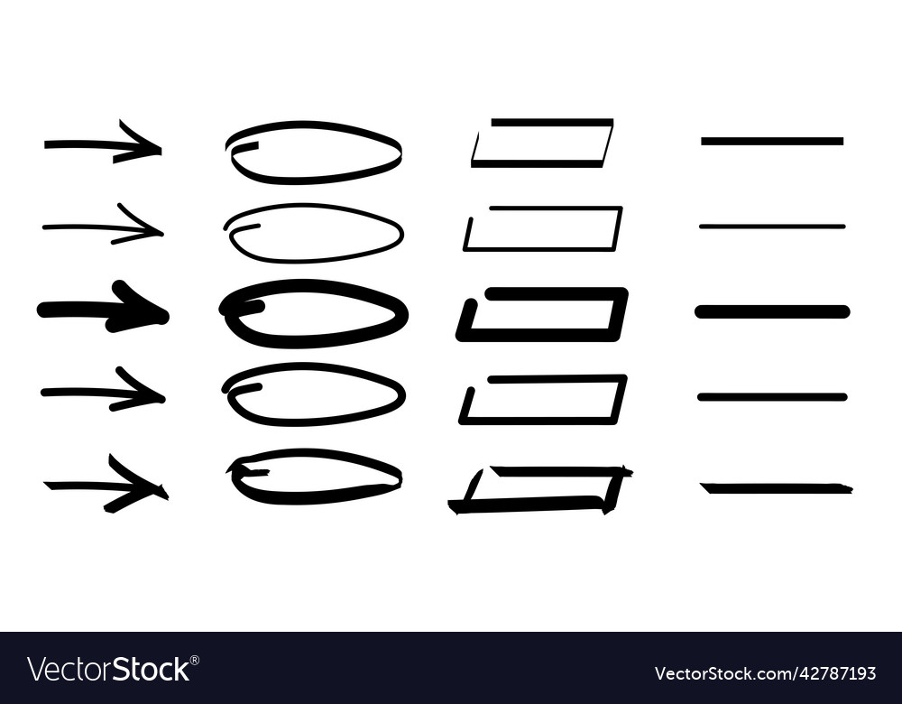 Sketch arrow sign for web design simple frame set Vector Image Sketch arrow sign for web design simple frame set