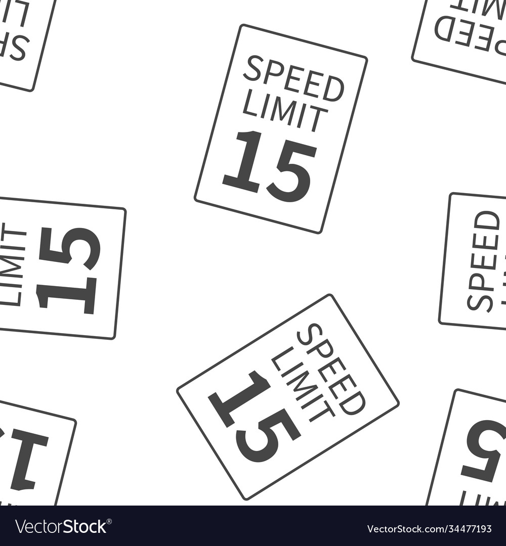 Speed limit 15 mph seamless pattern on a white vector image Speed limit 15 mph seamless pattern on a white