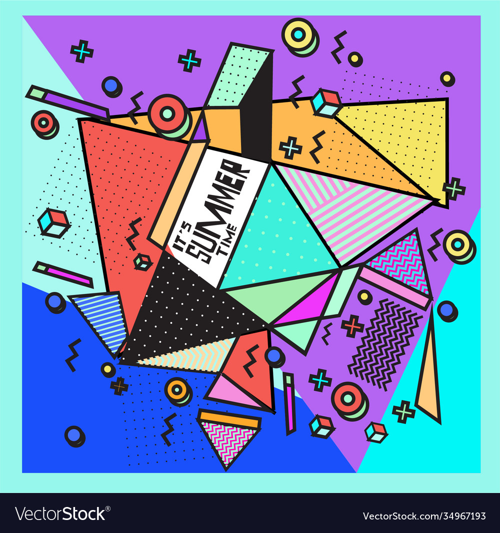 Triangle geometric forms for summer design event vector image Triangle geometric forms for summer design event
