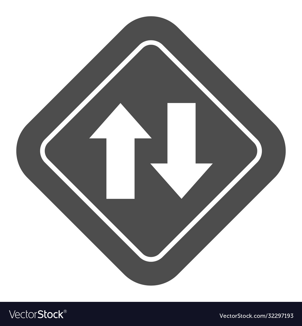 Two way traffic solid icon navigation concept