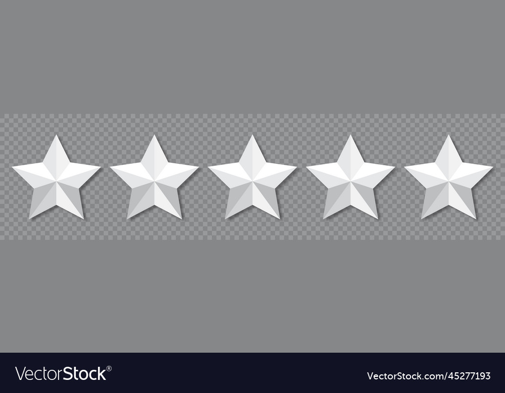 White five stars quality rating icons 5