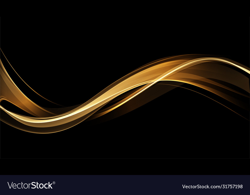 Abstract shiny color gold wave design element Vector Image