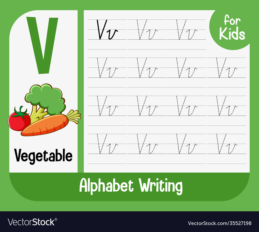 Alphabet tracing worksheet with letter Royalty Free Vector