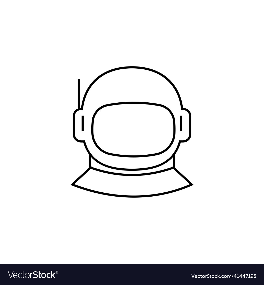 Astronaut spacesuit with helmet outline icon vector image Astronaut spacesuit with helmet outline icon